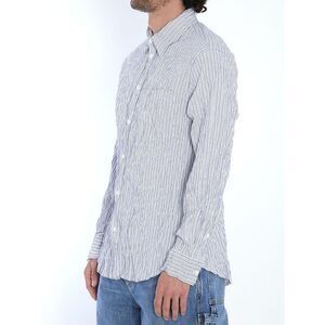BOTTEGA VENETA Men's Striped Crinkled Cotton Shirt Men LIGHT BLUE Shirts